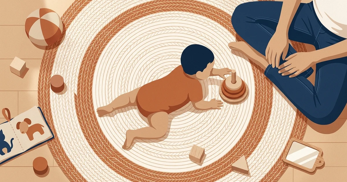 Illustration éditoriale — activités bébé, jeu et éveil
