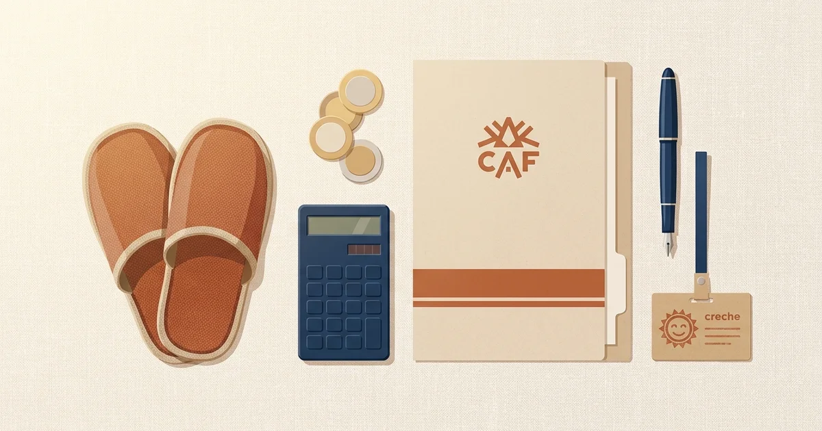 Illustration éditoriale — aides financières crèche, CMG et CAF