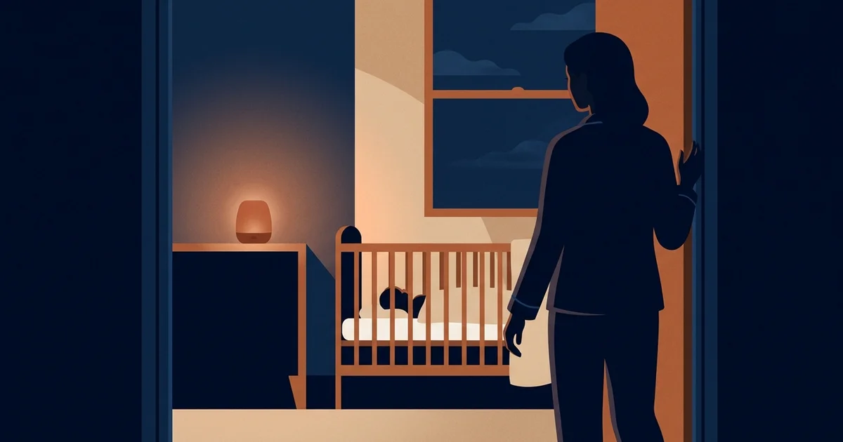 Illustration éditoriale — aider bébé à faire ses nuits, routine du soir